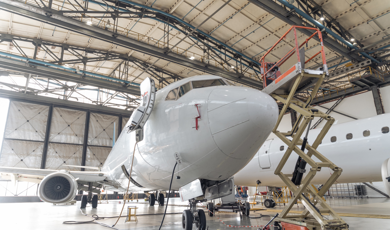 modern passenger airplane maintenance repair check